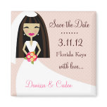 311-SAVE THE DATE BLACK/BRUNETTE BRIDE magnets