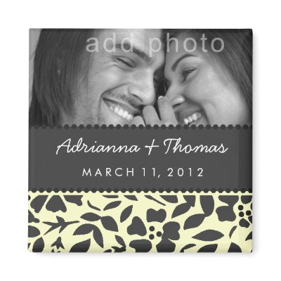 311-SAVE THE DATE LEMON CREAM FRIDGE MAGNET by Jill311