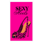 311-Sexy Heels | Pink Leopard Pink business cards