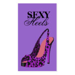 311-Sexy Heels | Purple Leopard Purple Business Card