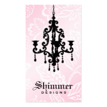 311-Shimmer Chandelier Pink Business Cards