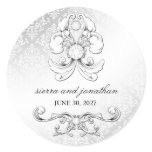 311-Silver Diamond Luxe Damask Sticker
