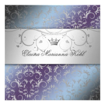 311-Silver Divine Hydrangea Sweet 16 Invitation