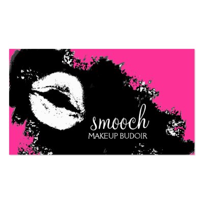 311-Smooch White Grunge Kisses Hot Pink Business Card Template by Jill311