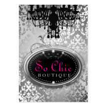 311 So Chic Boutique Silver Business Card Template