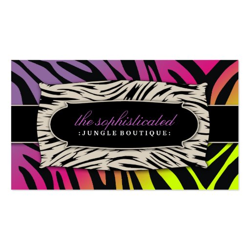311-Sophisticated Jungle | Pink Purebred Sunset Business Card Templates