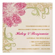 311 Sparkle Garden Metallic Invitation