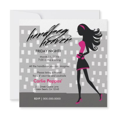 311-Stylish City Girl | Hot Pink Invitations by Jill311
