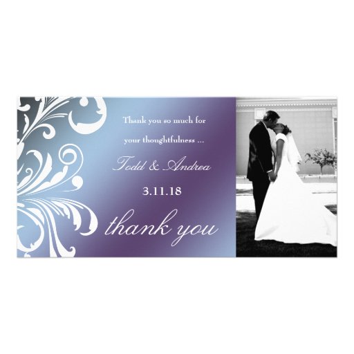 311-Swanky Swirls Thank You Photo Card Hydrangea