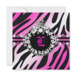 311-Sweet Floral Zebra Princess Custom Invites