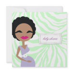 311-Sweet Pregnant Mommy Zebra - Ethnic Custom Announcements
