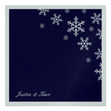 311-Sweet Snowflake Navy Blue Metallic Invites