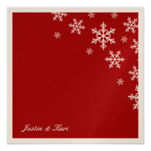 311-Sweet Snowflake Red Metallic Invites
