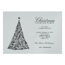 311 Swirly Christmas Tree | SilverMetallic Personalized Announcement