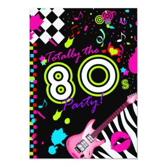 311 Totally the 80s Party 13 Cm X 18 Cm Invitation Card