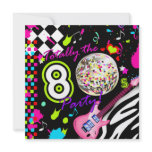 311-Totally the 80s Party - Pink Guitar Disco Ball Personalized Invite