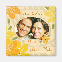 311-TROPICAL SAVE THE DATE ORANGE FRIDGE MAGNET