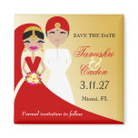 311-Updo Indian Bride with Groom Refrigerator Magnet
