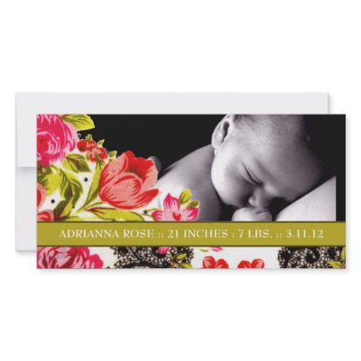 311-VIBRANT GARDEN BABY ANNOUNCEMENT PHOTO GREETING CARD by Jill311