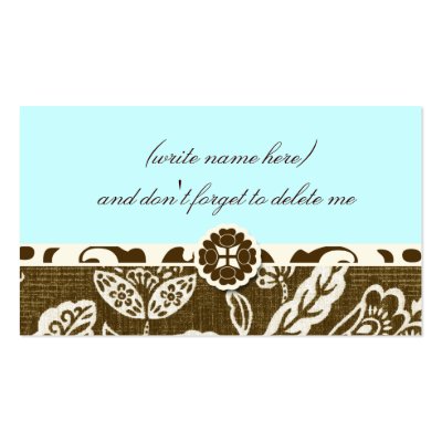 311-VINTAGE HAWAIIAN SKY BLUE NAME CARD by Jill311