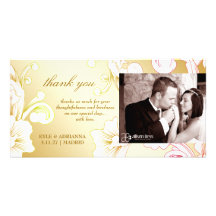 311-Vivid Foliage Flare Golden Thank You Photo Greeting Card