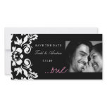 311-White Damask "ONE" Pink Save the Date photo cards