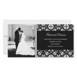 311-WHITE DAMASK WEDDING PHOTO CARD photo cards