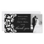 311-White Damask Wedding Thank You Photo Card photo cards