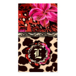 311-WILD LILY LEOPARD & LACE PINK BUSINESS CARDS
