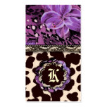311-WILD LILY LILAC LEOPARD BUSINESS CARD TEMPLATES