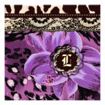 311-Wild Lily Lilac Leopard | Square Invite