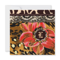 311-Wild Lily Orange Leopard | Square Invite