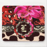311-WILD LILY PINK MONOGRAM MOUSE PADS