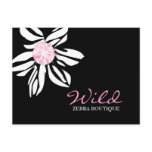 311-Wild Zebra Flower | Black & Pink Dimaond Post Cards