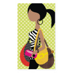 311-Zebra Fashionista Brunette Ponytail Business Card