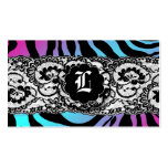 311-Zees Safari White Lace Electric Blue Sticker Business Card Templates