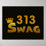 313 Area Code Swag Posters