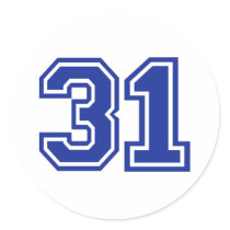 31 - number round stickers