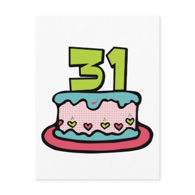 31 Year Old Birthday Cake Post Card by Birthday_Bash