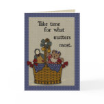 3283 Take Time Get Well, Country Basket Greeting Card