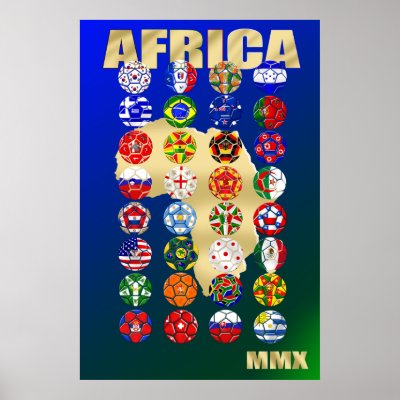 32 Qualifying countries for South Africa 2010 MMX Print by SoccerJersey