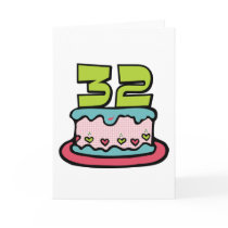 32 Year Old Birthday Cake Greeting Card