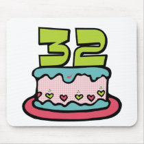 32 Year Old Birthday Cake Mouse Pads