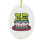 32 Year Old Birthday Cake Christmas Tree Ornaments