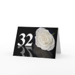 32nd Birthday Card with a classic white rose