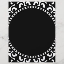 3332__doily-shape-1 BLACK WHITE CIRCLE SHAPES DOIL Personalised Flyer