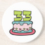 33 Year Old Birthday Cake Drink Coaster