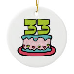 33 Year Old Birthday Cake Christmas Tree Ornaments