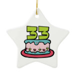 33 Year Old Birthday Cake Christmas Tree Ornaments