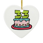 33 Year Old Birthday Cake Christmas Tree Ornaments
